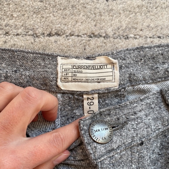 Current/Elliott Le Fling straight leg trousers in gray flannel - Picture 3 of 6